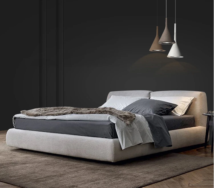 

⁕yMorden Luxury Customized Bedroom Furniture Set Indoor Fabric Double Size Bed Hotel Apartment Villa Use