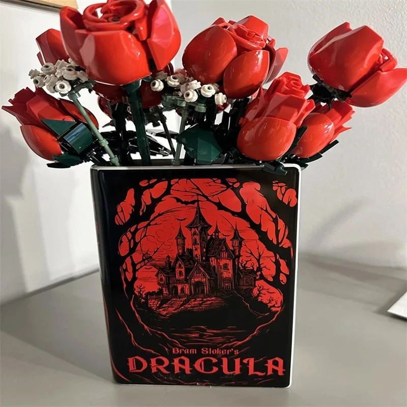 Book Shaped Ceramic Vase Mini Flower Holder Gothic Vampire Little Women Inspired Living Room Table Centerpiece For Book Lovers