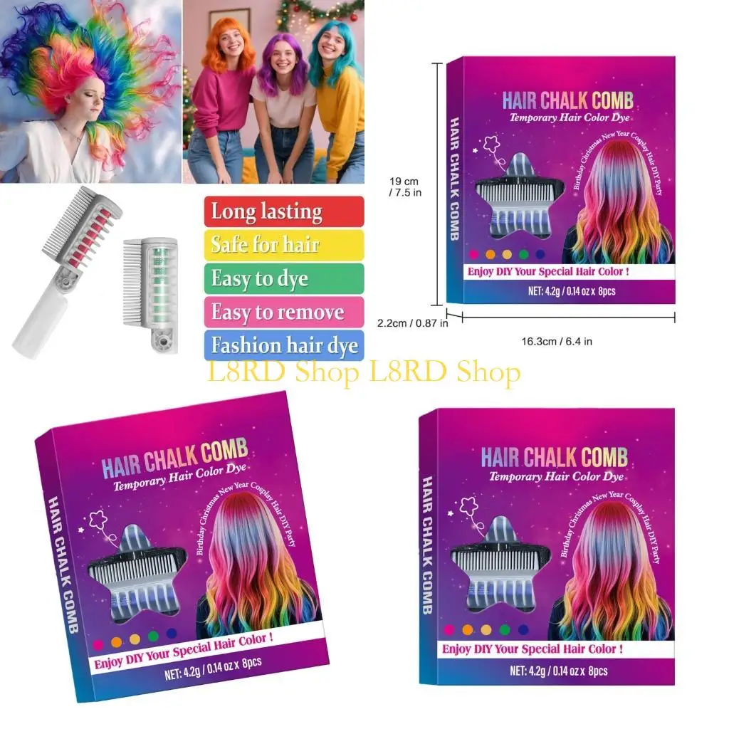 

L8RD 8Pcs Easy Use Disposable Hair Dying Combs Portable Mini for Perfect Coverage