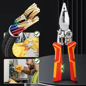 8-in-1 Multi-Fungsi Wire Stripper Listrik Pengujian Tegangan Gunting Pemotong Kabel Tang Crimping 8 crimper kabel penjualan terbaik - №