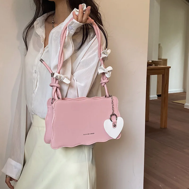 Bow Women Bags Trend Handbags  Designer Luxury Underarm Bags Female Totes Fashion Woven Shoulder Handbags For Women 2023 New