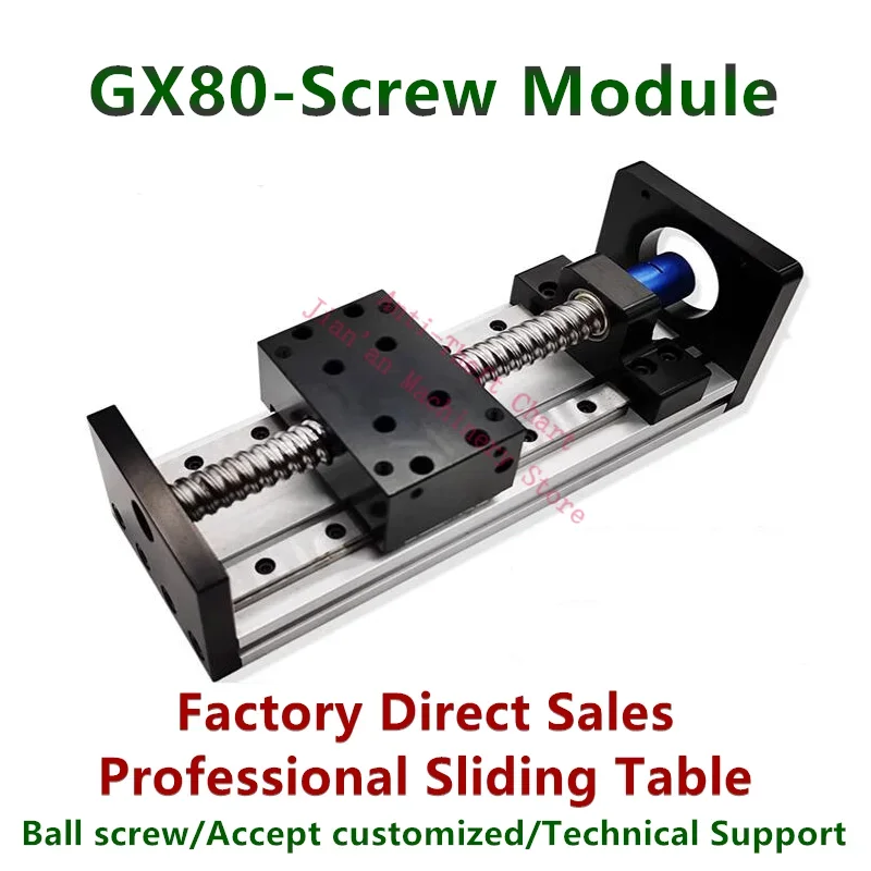 

GX80*50 100mm-500mm single slider double line ball screw precision linear slide guide rail electric CNC cross module