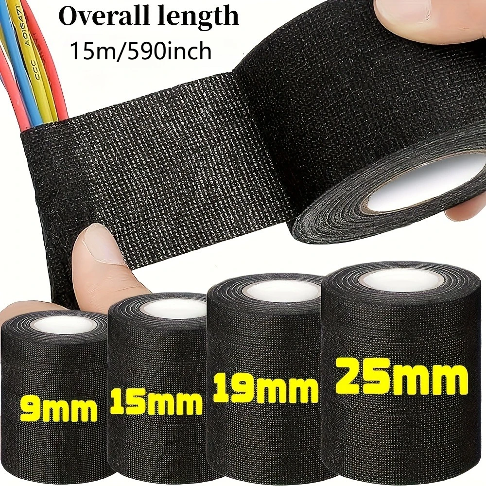 1 Roll Heat-Resistant Self-Adhesive Cable Wrap Tape, Waterproof Insulation Fabric for Automotive Wiring Harness, Cable Organize