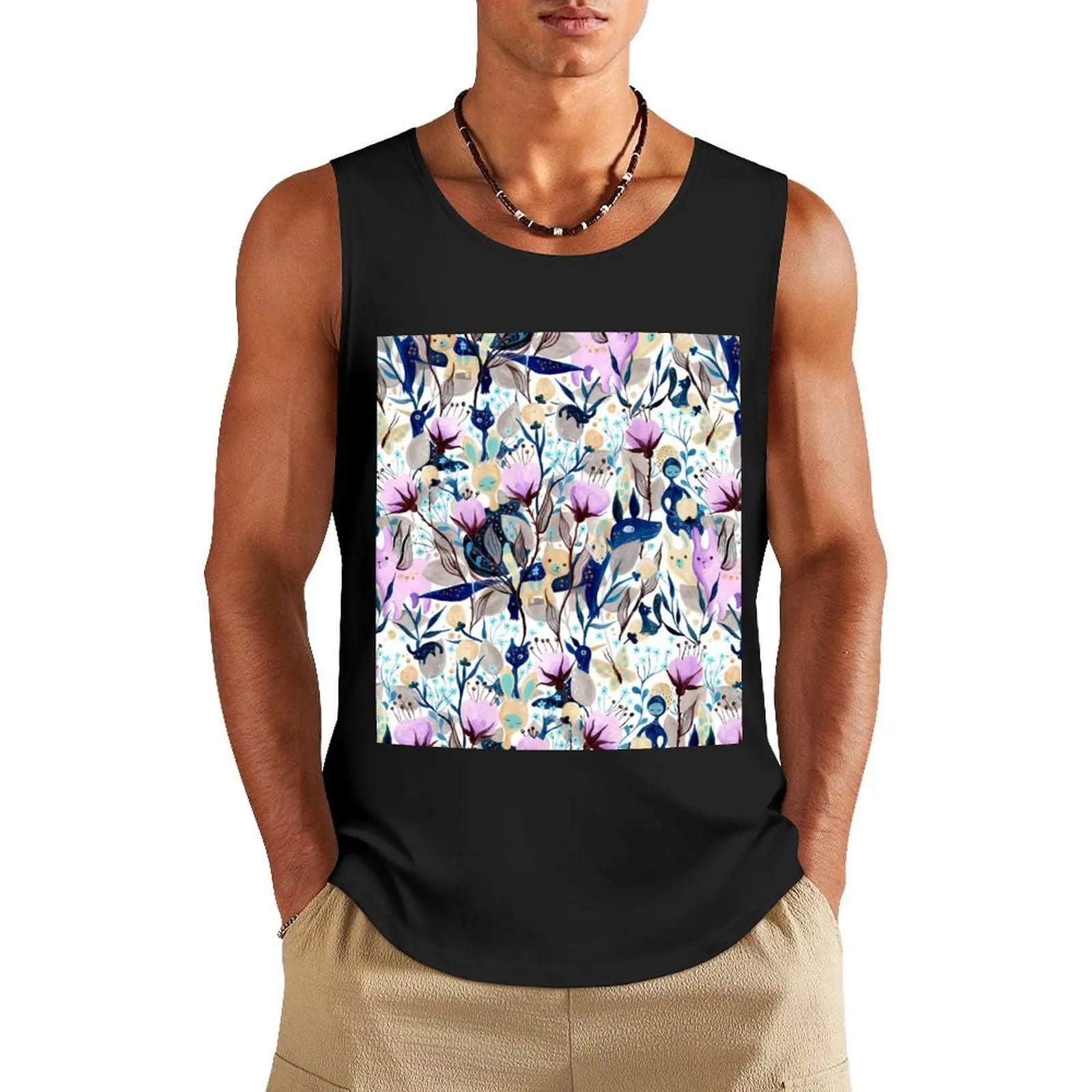 

having fun gouache Tank Top t-shirt for men sleeveless gym shirt man fitness summer 2025