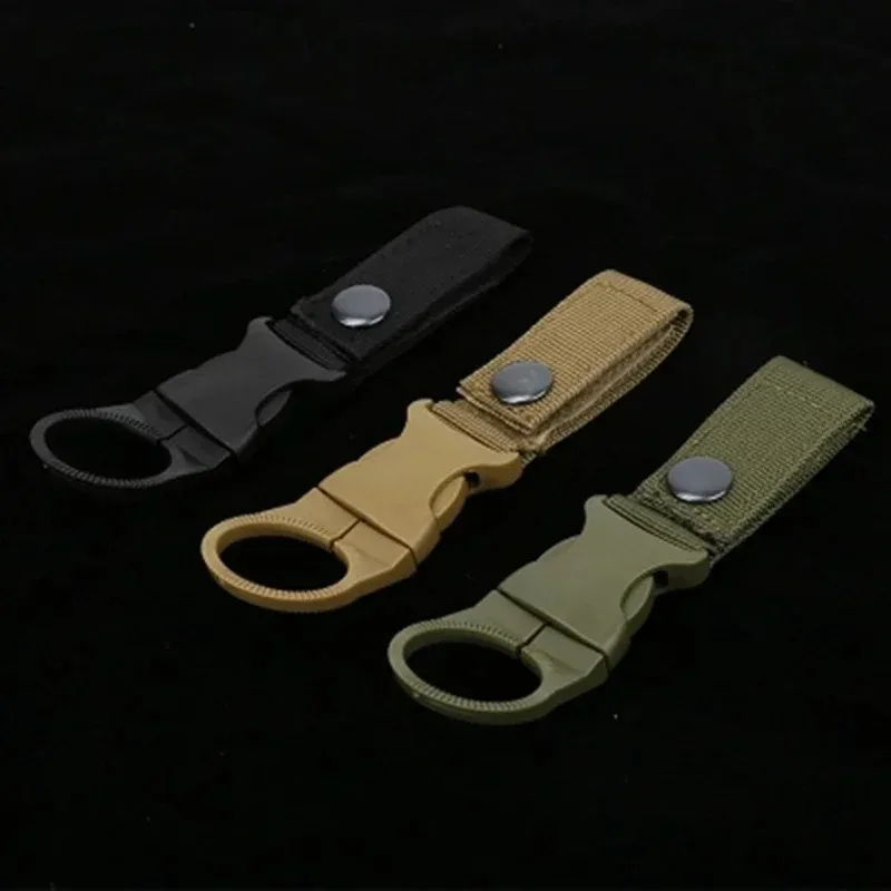 1PC Nylon Webbing Water Bottle Buckle Hook Clip for Outdoor Hiking Camping Backpack Gear, Adjustable Strap Holder