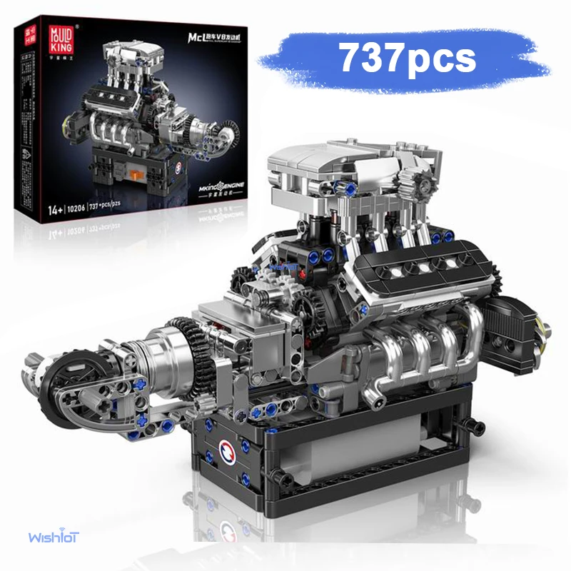 

10206 MCL Sports Car V8 Engine Model 737pcs Building Block set DIY Toys for Christmas Gifts