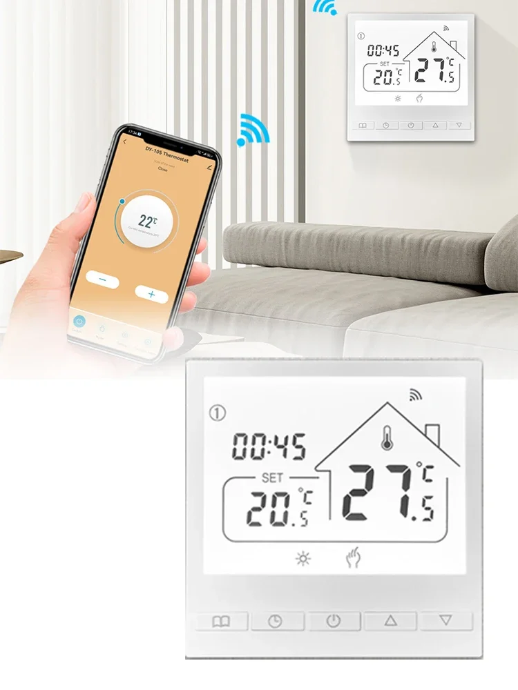 Tuya- Smart WiFi Floor Heating/Gas/Water Tuya- Smart Floor Heating Thermostat Panel Switch Heating APP Temperature Controller