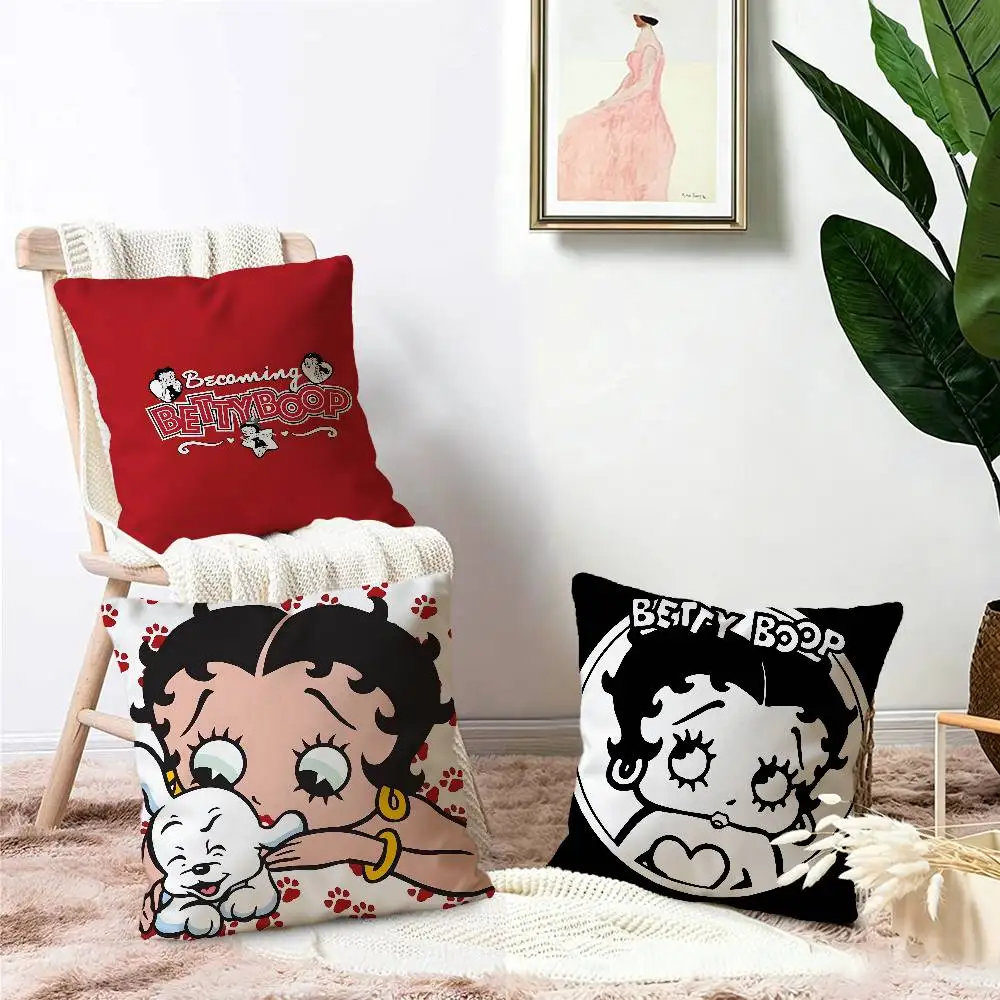 B-Betty Girl B-Boops Cushion Cover Inches Farmhouse Decor Home Throw Pillow Covers for Couch Decorations