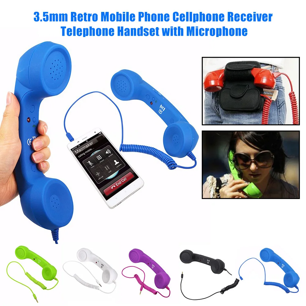 Universal Mobile Phone External Handheld Microphone Classic Cellphone Wired Earpiece Receiver Headset For 3.5mm and Type-C Port