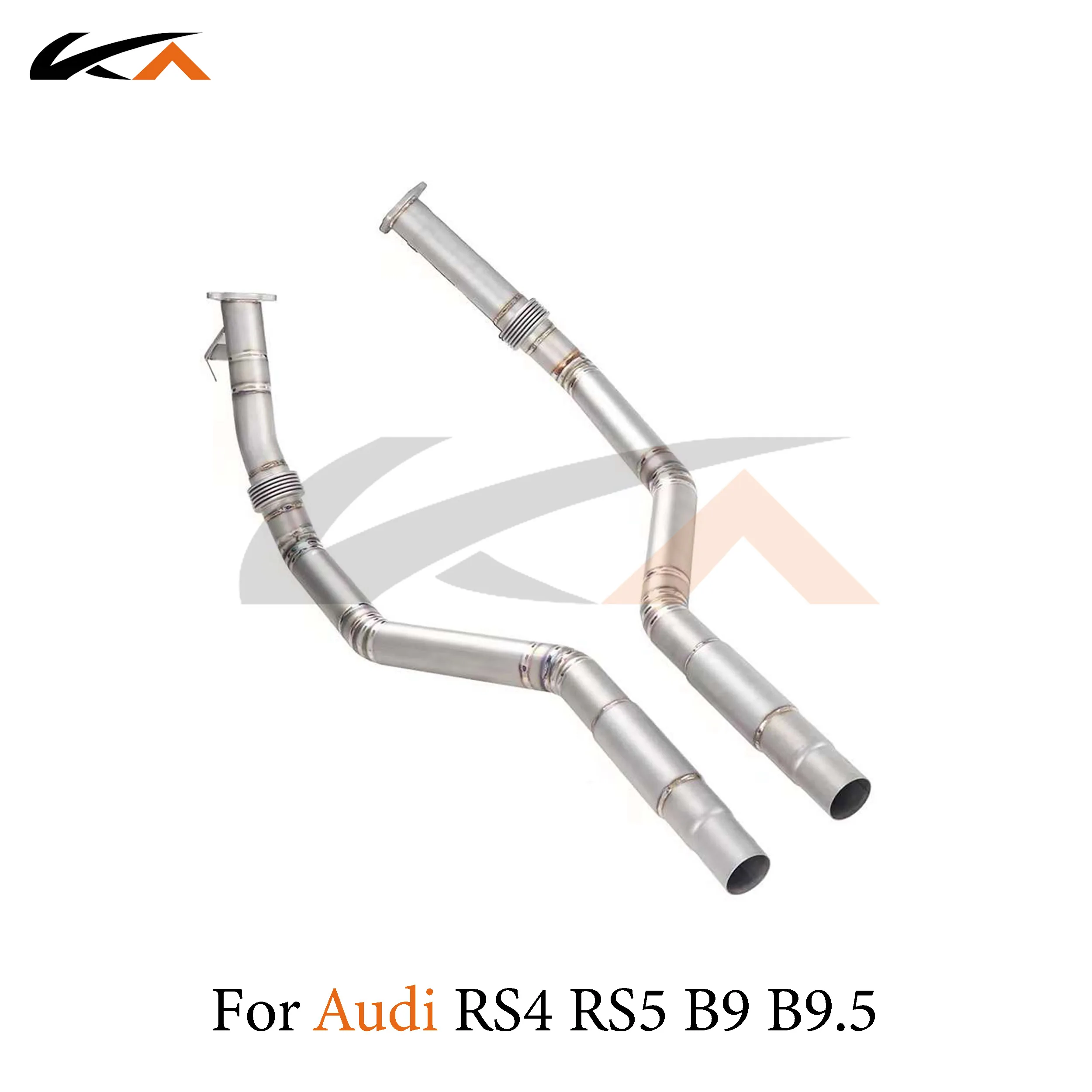 

KA Tuning exhaust system parts titanium alloy front pipe for Audi RS4 RS5 B9 B9.5 2.9T straight pipe performance with bellows