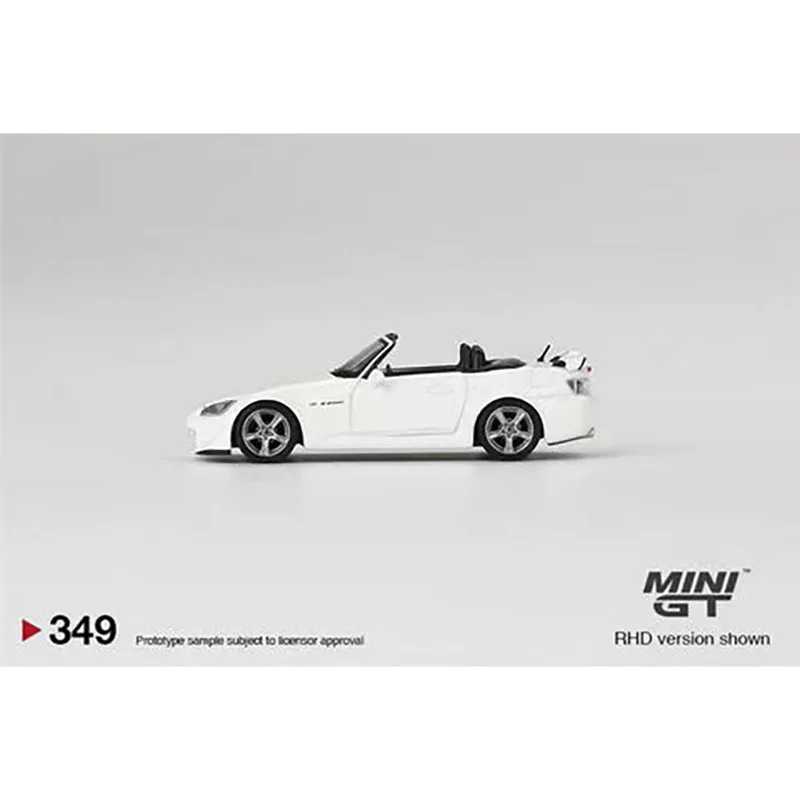 Diecast 1:64 Scale MINI GT Honda Honda S2000 (AP2) Type S White Alloy Car Model Collectible Toy Gift Souvenir Display