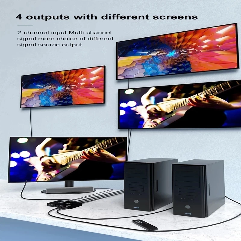 4K HDMI True Matrix Switcher 4x2 2x4 2x2 Matrix HDMI Switch Splitter 2 In 4 Out مع مستخرج صوت بصري و R/L HDCP2.2 #5