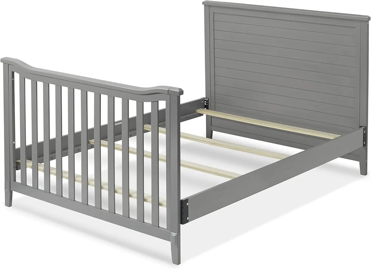 Berkley Crib and Changer with Solid Panel Back Classic -in- Convertible Diaper Changing Table Non-Toxic Finish Wooden Baby Bed image 3