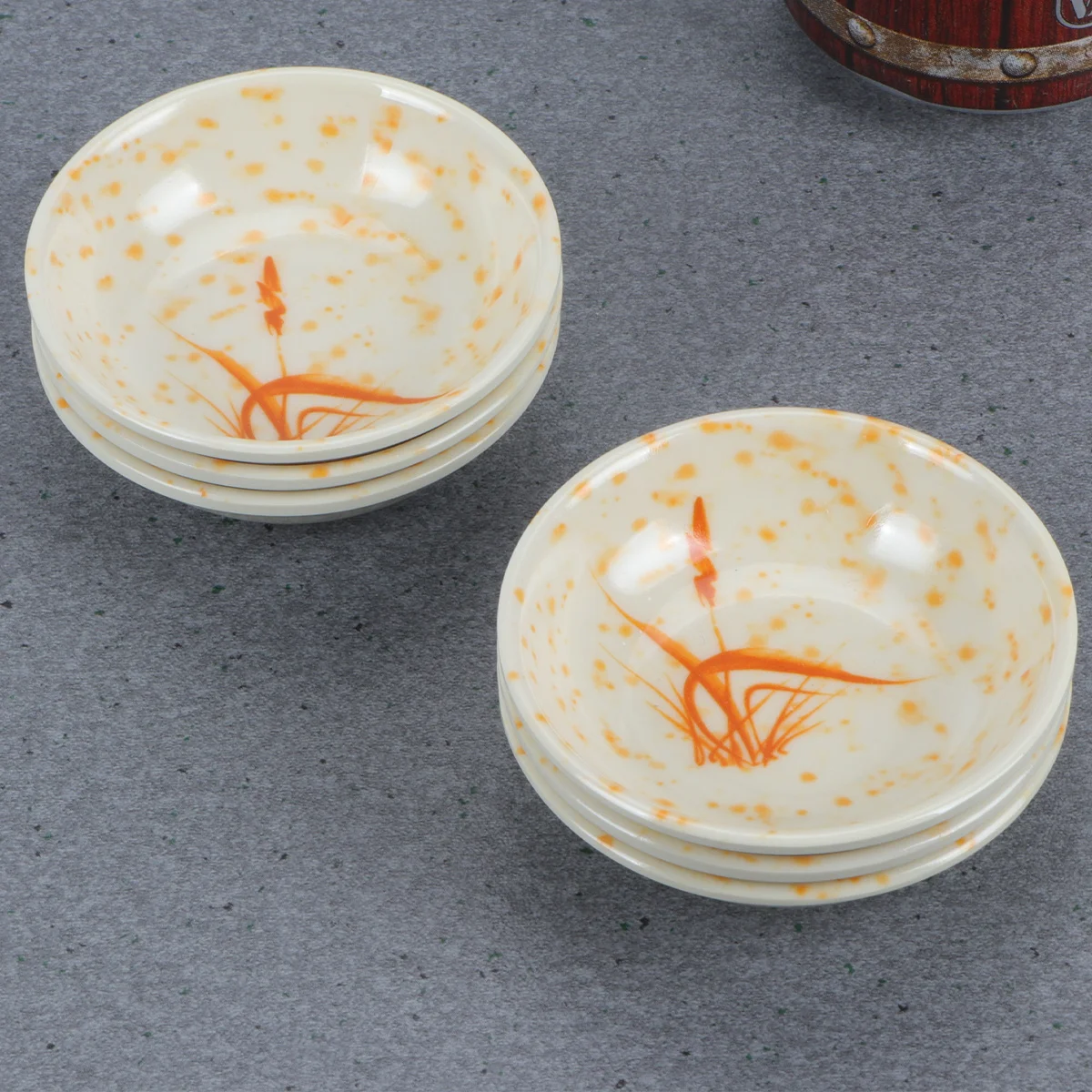 

6pcs Condiment Dish Reusable Melamine Sauce Plates For Restaurant Home Outdoor Bbq Picnic Catering Dipping Container