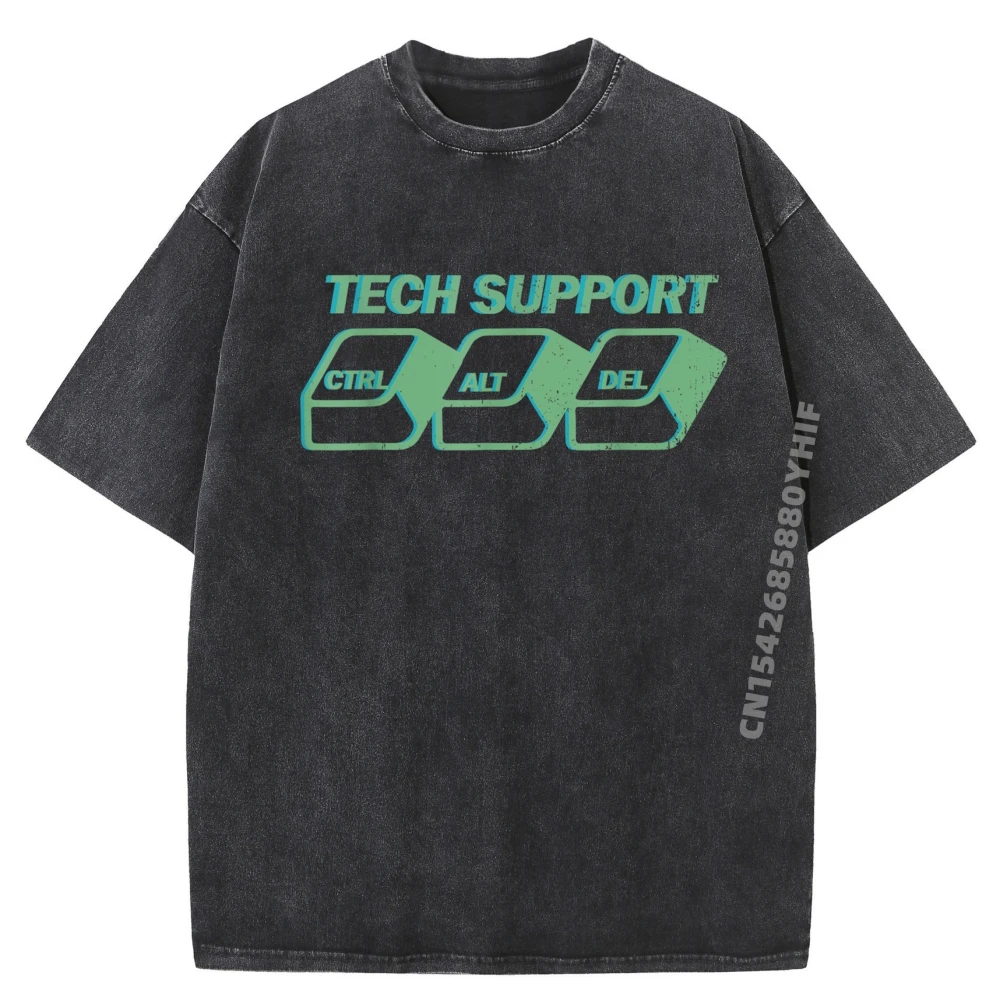 

Computer Nerd Geek Techie Helpdesk Hotline Tech Support Black Graphic T Shirts Unisex Men's Cotton T-Shirt Washed T Shirt