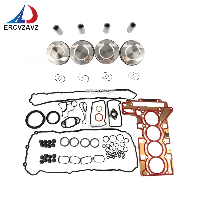 2.0 N20 Engine Seals Gasket Kit w/ Pistons & Rings Set CR 10:1 11257594453 11 127620697 For BMW N20B20 N26B20 328i X1 X3 F30 F10