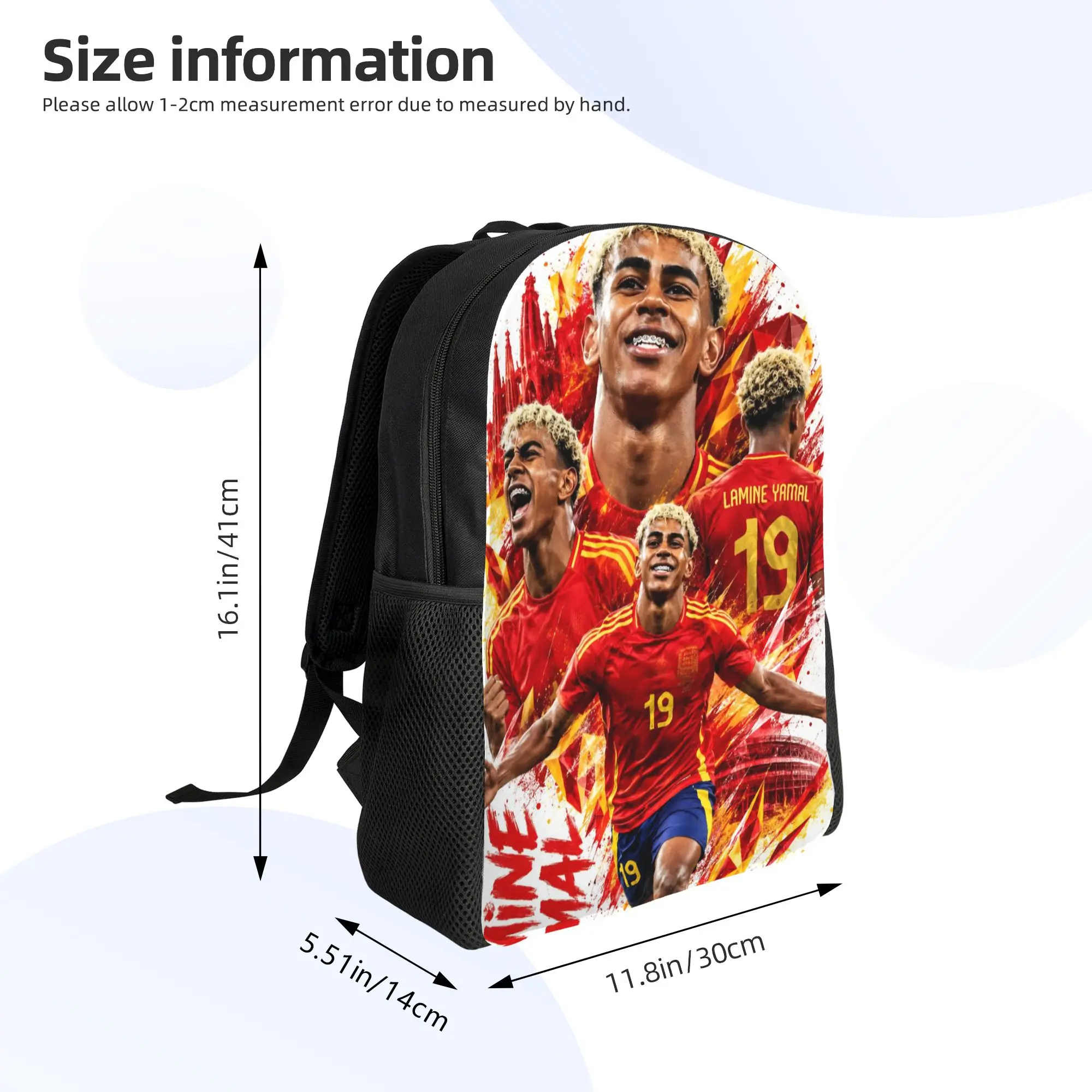 Football L-Lamine Yamal Spain Backpack for Men Women Casual Student Work Daypack  Laptop Computer Shoulder Bag Sports view 6