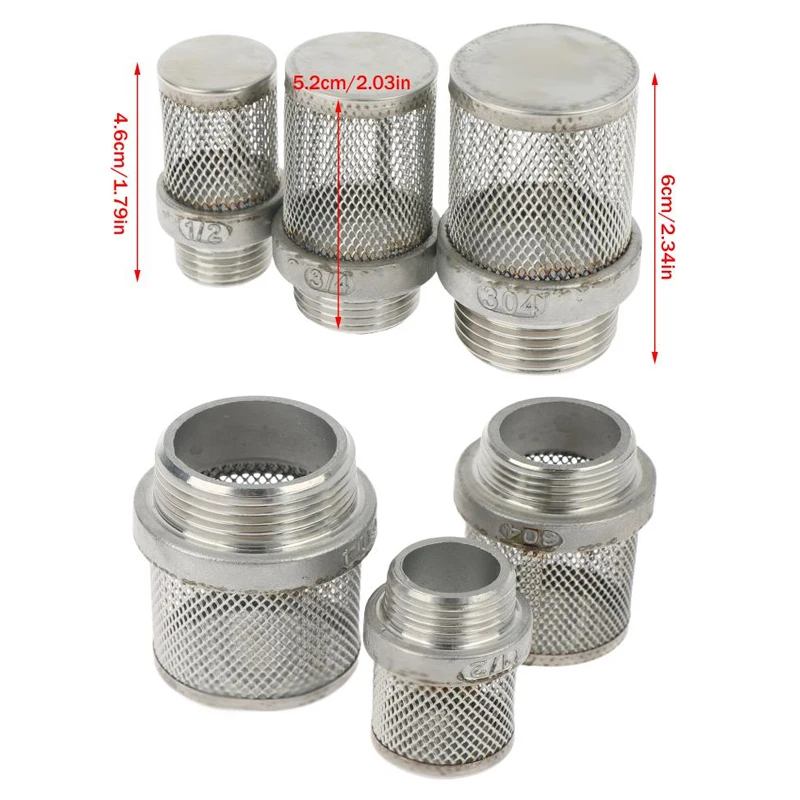 1PCS New 20/25/32MM 304 Stainless Steel Mesh Filter Garden Irrigation Pump Hose Filter Water Cleaning Mesh Metal Filter
