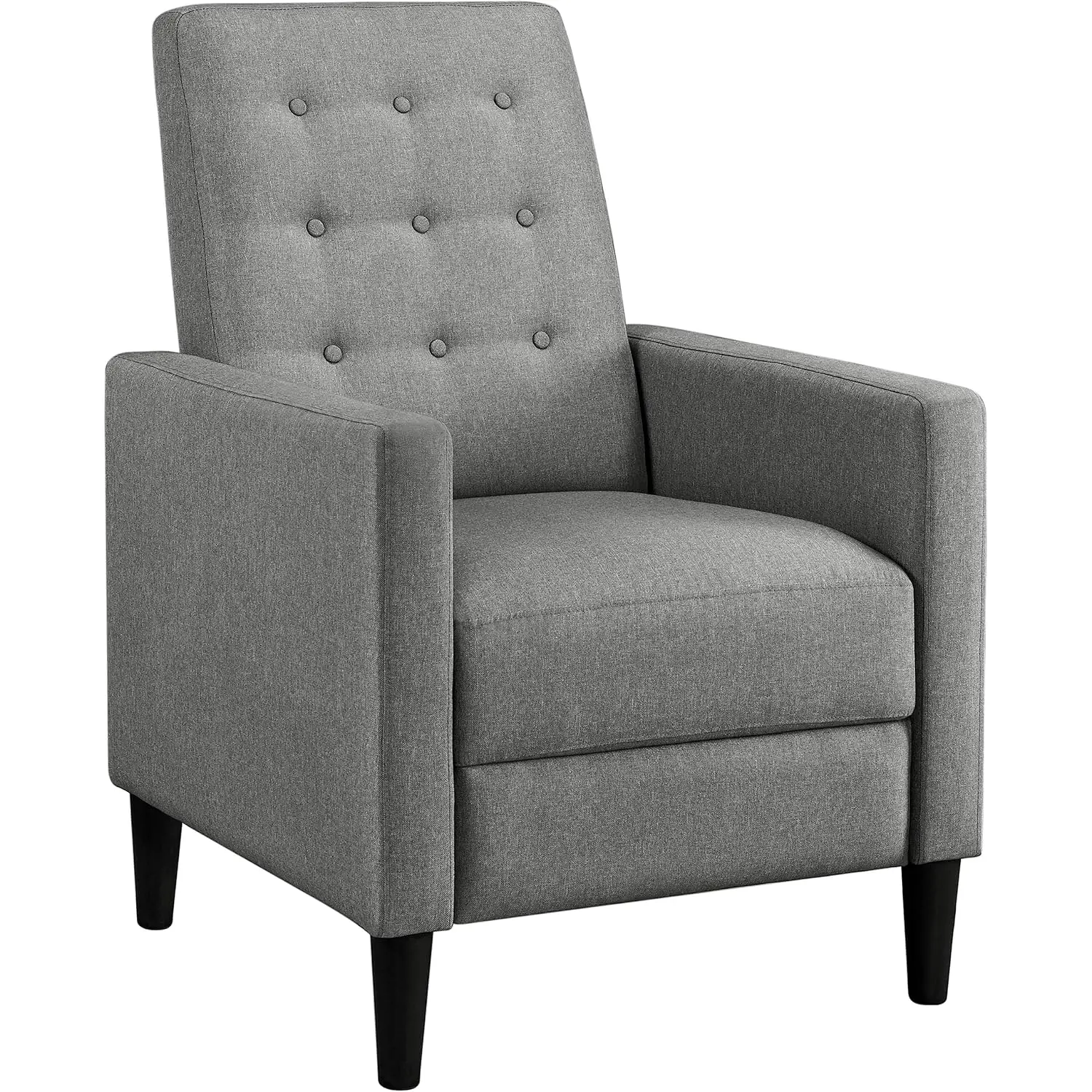 Fabric Recliner Chair Tufted Upholstered Single Sofa Gray, Customized