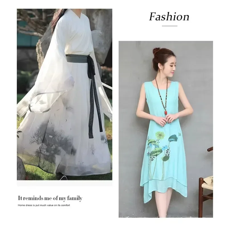 無地の柔らかい綿とリネンの生地、プリーツの質感、通気性のある生地、縫製されたシャツやドレス、DIYホームテキスタイル生地