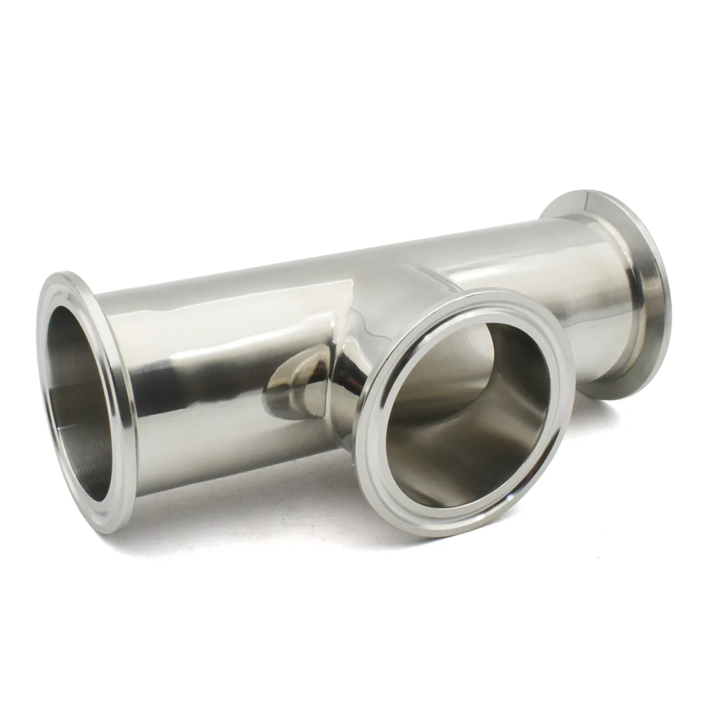 1,5" - 4" SS304 Edelstahl Sanitär 3-Wege-Verbindung, 3-Wege-T-Stück-Rohrverschraubungen mit niedrigem Hals, Außendurchmesser 50,5-119 mm, mit 3 Klemmen – Detail 4