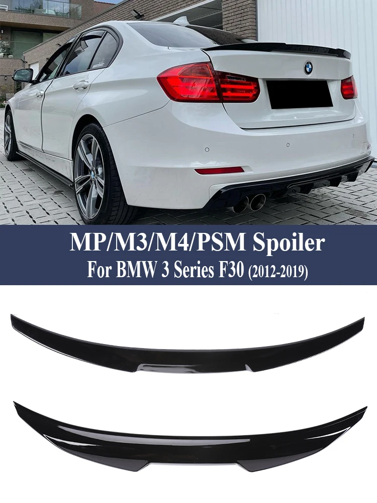 

Carbon Fiber Rear Bumper Trunk Spoiler Lip For BMW 3 Series F30 F31 F35 2012-2019 MP M4 PSM Style Wing Splitter Gloss Black