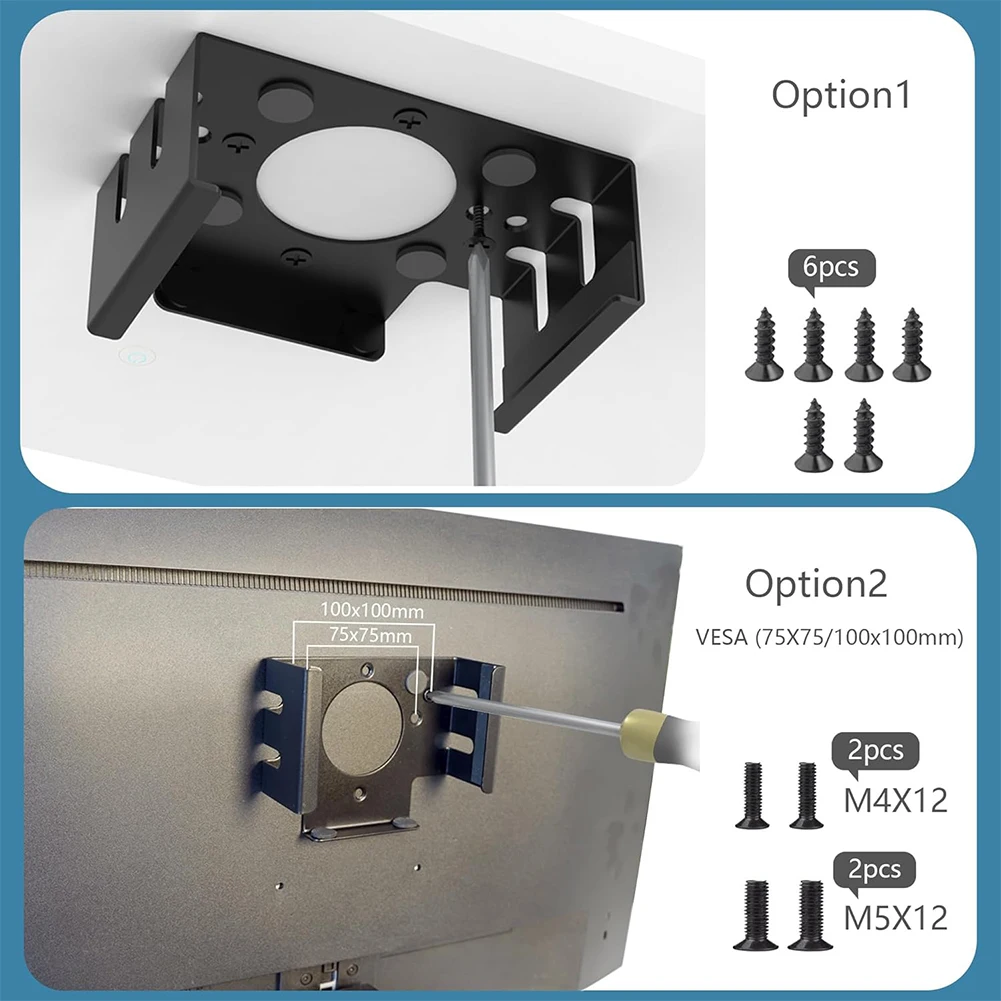 Under Desk Mount Metal Mount Holder Bracket Monitor Mount Holder for Mac Mini M4/M4 Pro 2024 Accessories