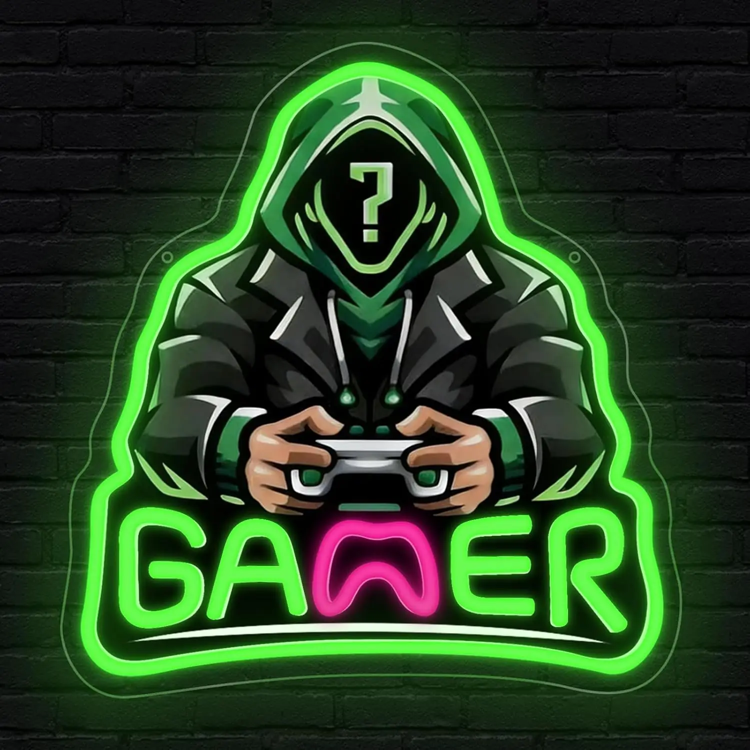 Enseigne néon LED Gamer alimentée par USB pour Fête, Salle de jeu, Bar, Chambre, Décoration esthétique, Cadeau d'anniversaire, Lumières murales artistiques