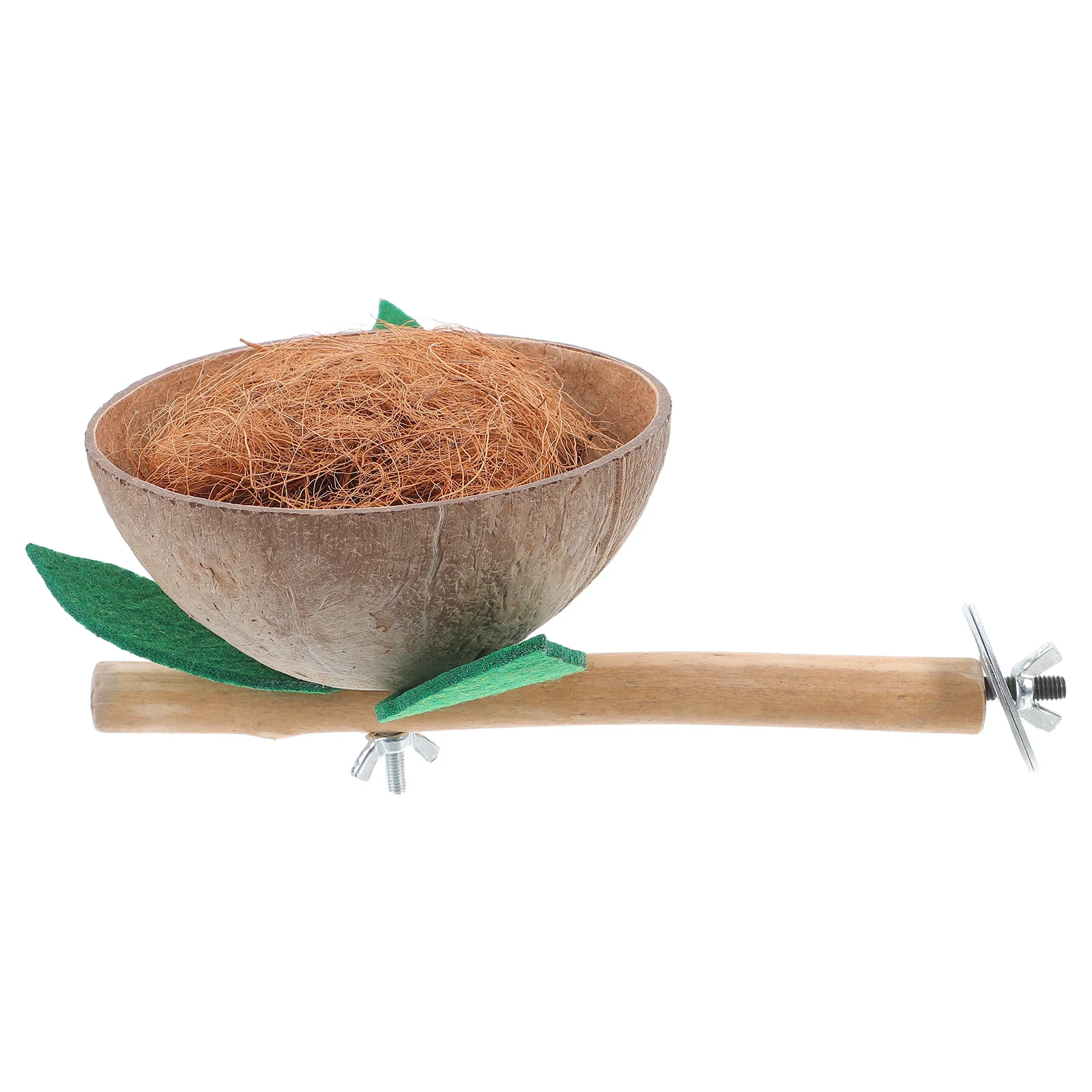 

Coconut Shell Parrot Nesting Box Natural Bird Perch Stand Suitable for Cockatiels Lovebirds Parakeets Canaries Indoor Outdoor