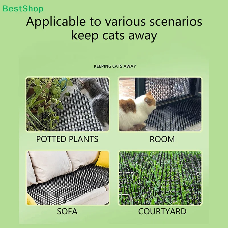 〔Q〕1Pc Cat Mats Anti-Cat Garden Repellent Mat Stimulation Strips Keep Cats Away Safe Plastic Spike Garden Protection Accessories