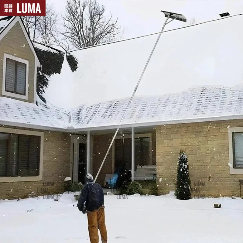 LUMA High-quality roof snow scraping aluminum alloy shovel adjustable with wheels portable snow removal