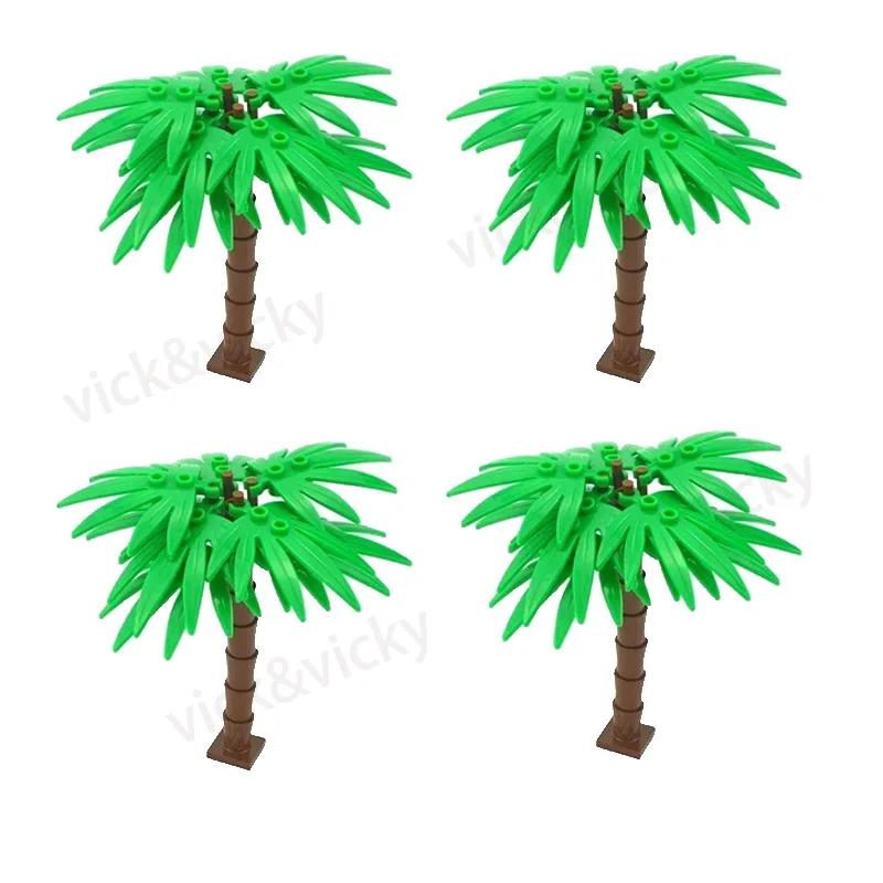 Heißer MOC Kreative Zusammengebaute Palme Tropische Pflanze Strand Szene Ornament Banana Baum Bausteine Armaturen Teile Spielzeug lego