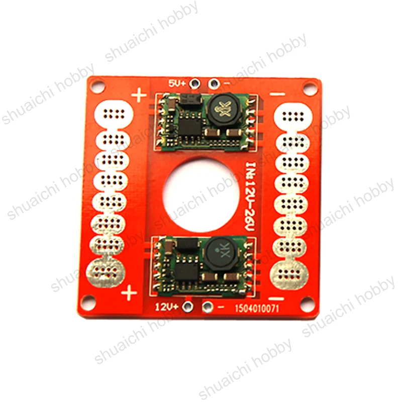 1PCS FPV Drone 2S-6S Distribution Board 5V 12V Adjustable 2A Dual-way BEC Output ESC Connection Plate for RC Multi-Axis Airplane