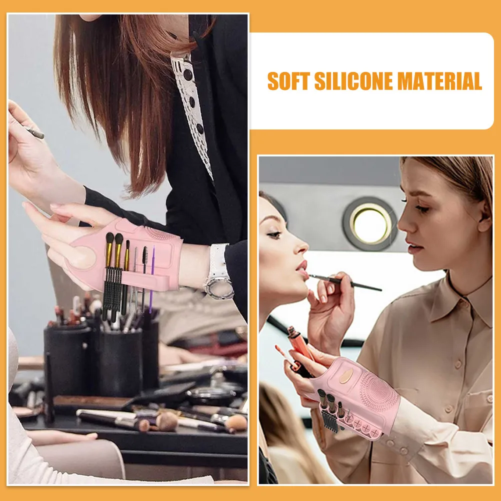 Silicone Makeup Wrist Band Set with Foundation Mixing Palette Brush Storage Tray Multifunctional Easy Skin view 2