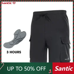 Santic Men New Cycling Shorts Reflective  Casual MTB Shorts Quick-drying MTB Bike Running Short Downhill Cycling Shorts