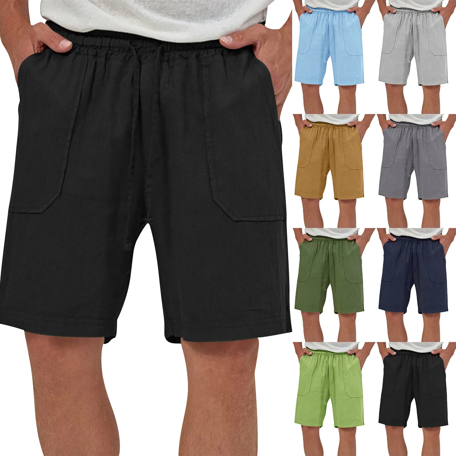 Mens Casual Color Outdoors Pocket Beach Work Trouser Shorts Pant Sport Outdoor Swimwear Shorts Trunks Beachwear Board Pantalones