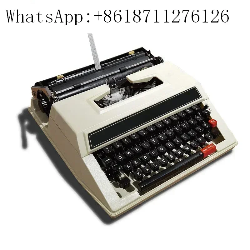 Typewriter White English Machinery 1980S Normal Use Retro Artistic Gifts Ancient and Old Things