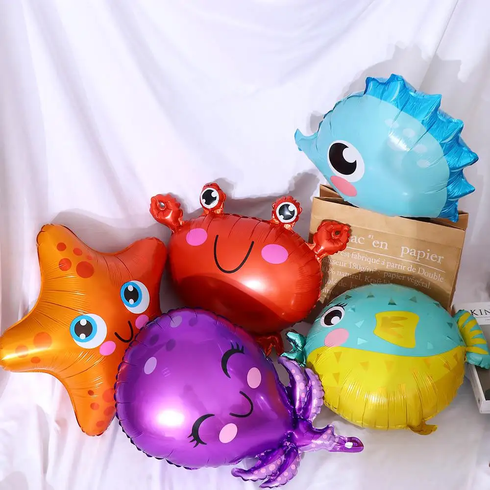 Cute Octopus Balloons Children's Toy Foil Balloons Fish Balloon Kid Birthday Decor Sea Party Theme Baby Shower Supplies