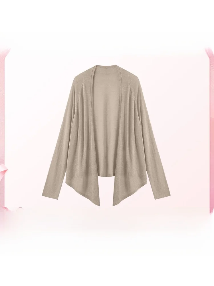 

Романтичный льняной вязаный кардиган свободного кроя в французском стиле, легкий, с длинными рукавами, однотонный, на пуговицах, женский летний свитер