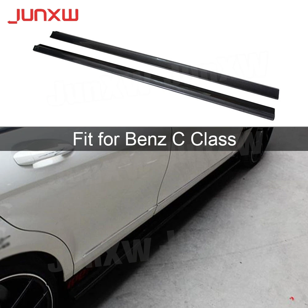 

For Benz C Class W204 C204 C300 C63 AMG 2012-2014 Carbon Fiber / FRP Side Skirt Bumper Lip Body Kit Car Accessories