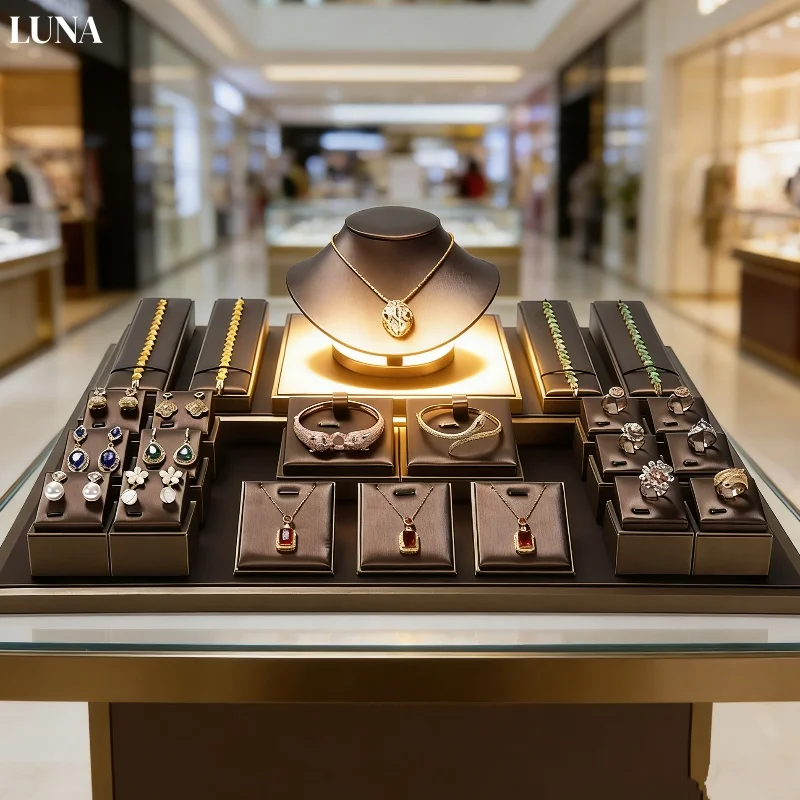 

Model Jewelry Stand RaspPU Leather Neckbase Jewelry Display Prop Necklace Cabinet Display