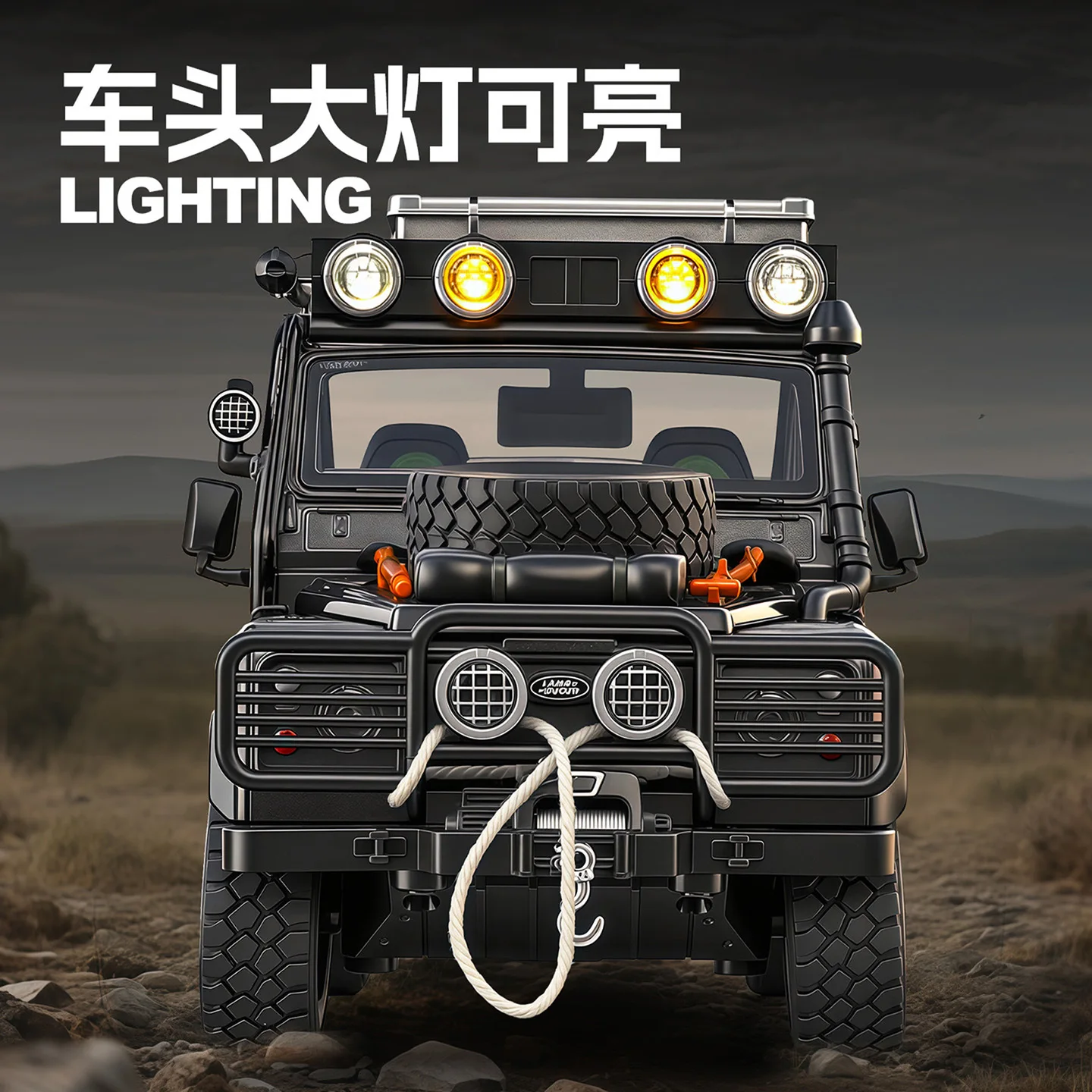 1/24 Land Rangeed Defender 110 camioneta de aleación modelo de coche Diecast vehículos todoterreno modelo de coche sonido luz tirar hacia atrás niños juguete para regalo