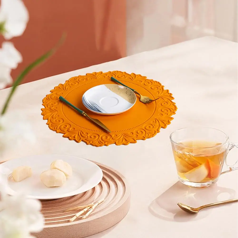 

Table Mat for plates Oil-proof Round PVC Heat InsulationDining Cup Coaster, Desktop Decoration, Home Dining Plate Mat