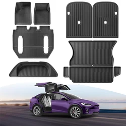 For Tesla Model X 5 6 7 Seater TPE Front Rear Trunk Mats All Weather Anti-Slip Waterproof Floor Mat Cargo Liner Anti Dirty Pads