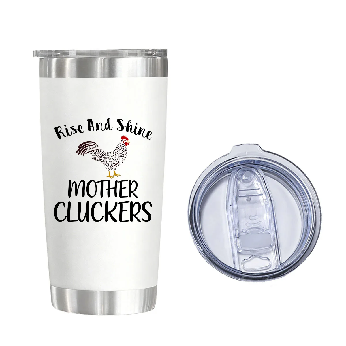 

Rise And Shine Mother Cluckers Chicken Vacuum Flasks Tumblers 20 oz Water Glasses for Christmas Birthday