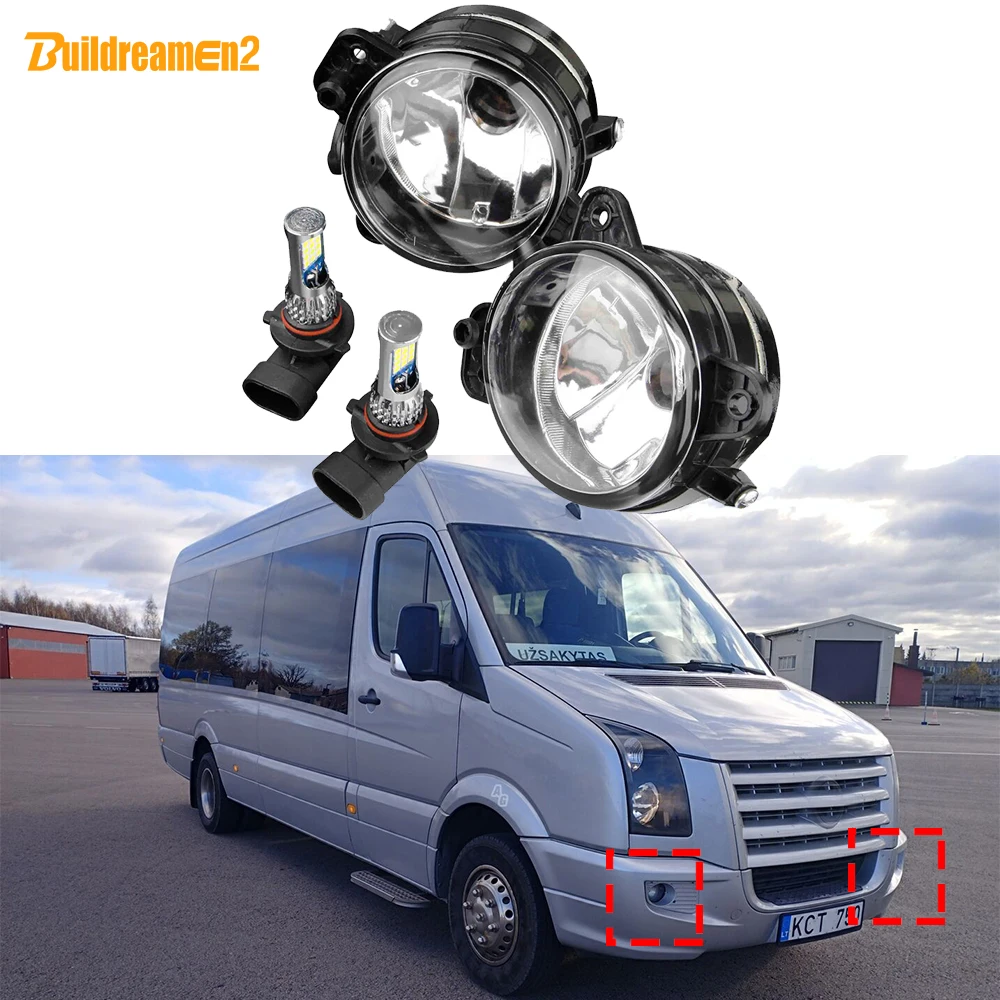 

2 шт. светодиодные противотуманные фары в сборе для VW Volkswagen Crafter 30-35 30-50 2006-2011, автомобильные противотуманные фары Canbus, дневной свет 9006 12 В