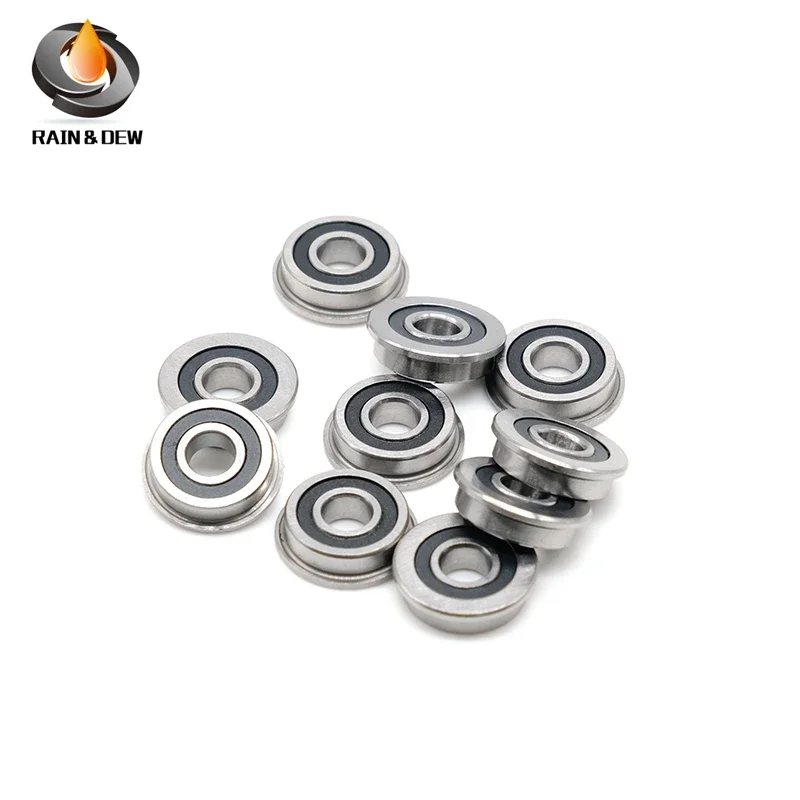 

F695 2RS Bearing 5*13*4 mm 10Pcs ABEC-7 Flanged Miniature F695 RS Ball Bearings F695RS For VORON Mobius 2/3 2/4 3D Printer