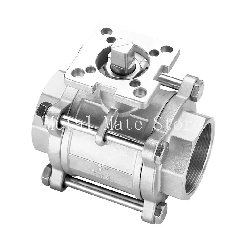 High Platform Three Piece Ball Valve SS304 Stainless Steel Female Thread DN8/DN10/DN15/DN20/DN25 - Sizes 1/4