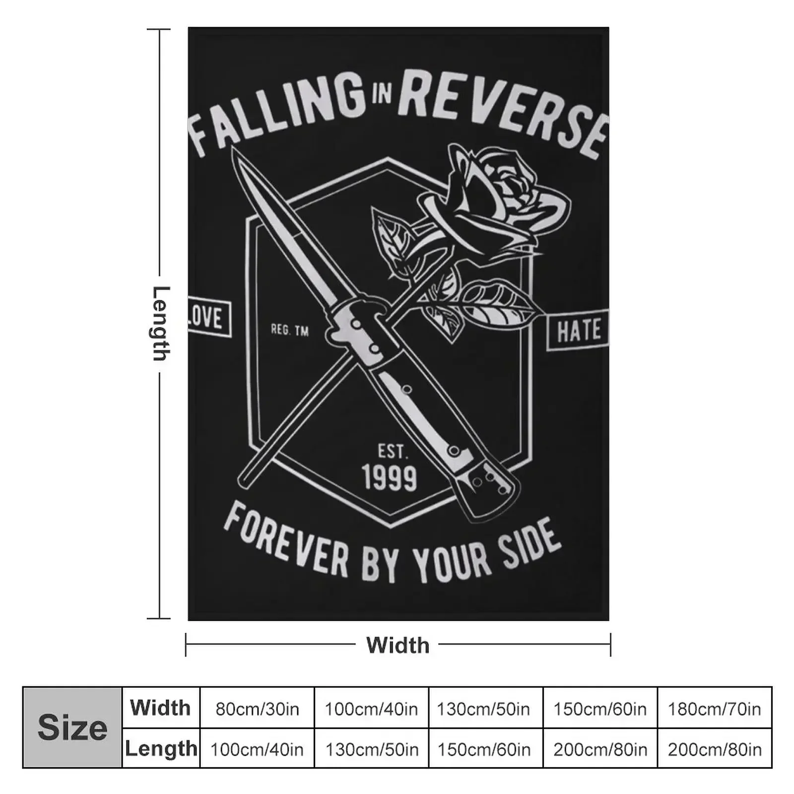 Falling In Reverse Throw Blanket couch cozy soft plush fuzzy picnic outdoor blanket