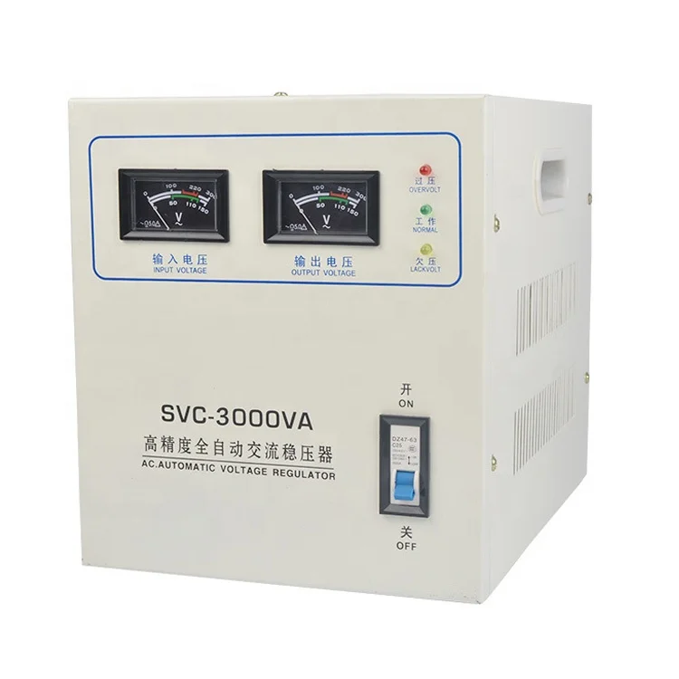 

SVC 500VA~3KVA Однофазный стабилизатор напряжения SVC Автоматический регулятор напряжения Управление серводвигателем переменного тока
